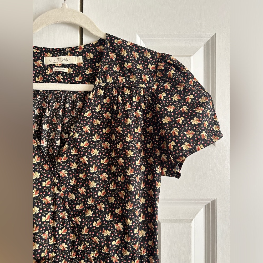 Christy Dawn “Dawn” Dress in Carob Ditsy Leaf